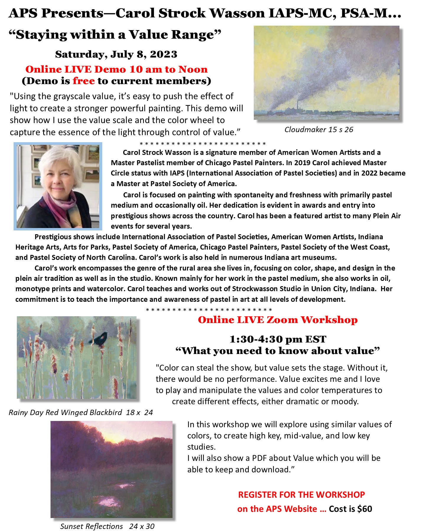 Appalachian Pastel Society offers soft pastel workshops, art ...